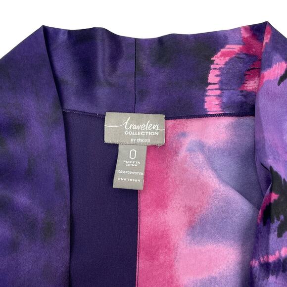 CHICO'S Travelers Collection Filigree Sofia Jacket Sz 4 - Picture 4 of 5